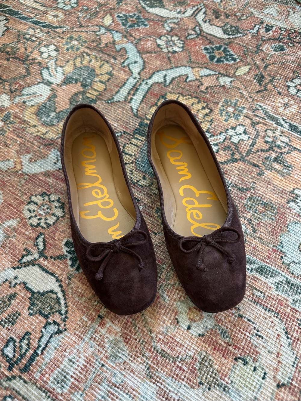 Sam Edelman Dark Brown Suede Ballet Flats with Bow Alie Ballet Flat